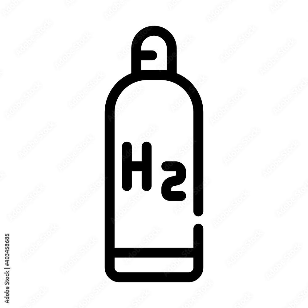 hydrogen reservoir line icon vector illustration black