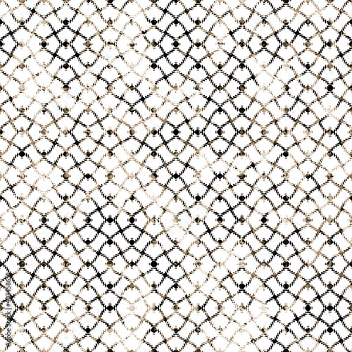 Geometric kilim ikat pattern with grunge texture 