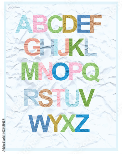 ABC latin alphabet colors paper handmade