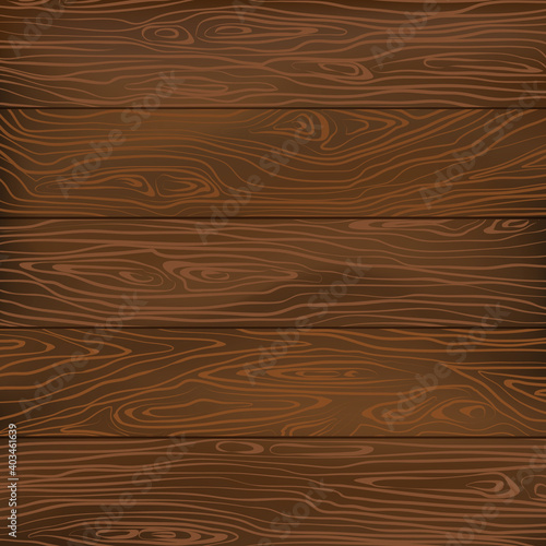 Brown horizontal wooden planks, board, table or floor surface. Wood texture. Vector illustration