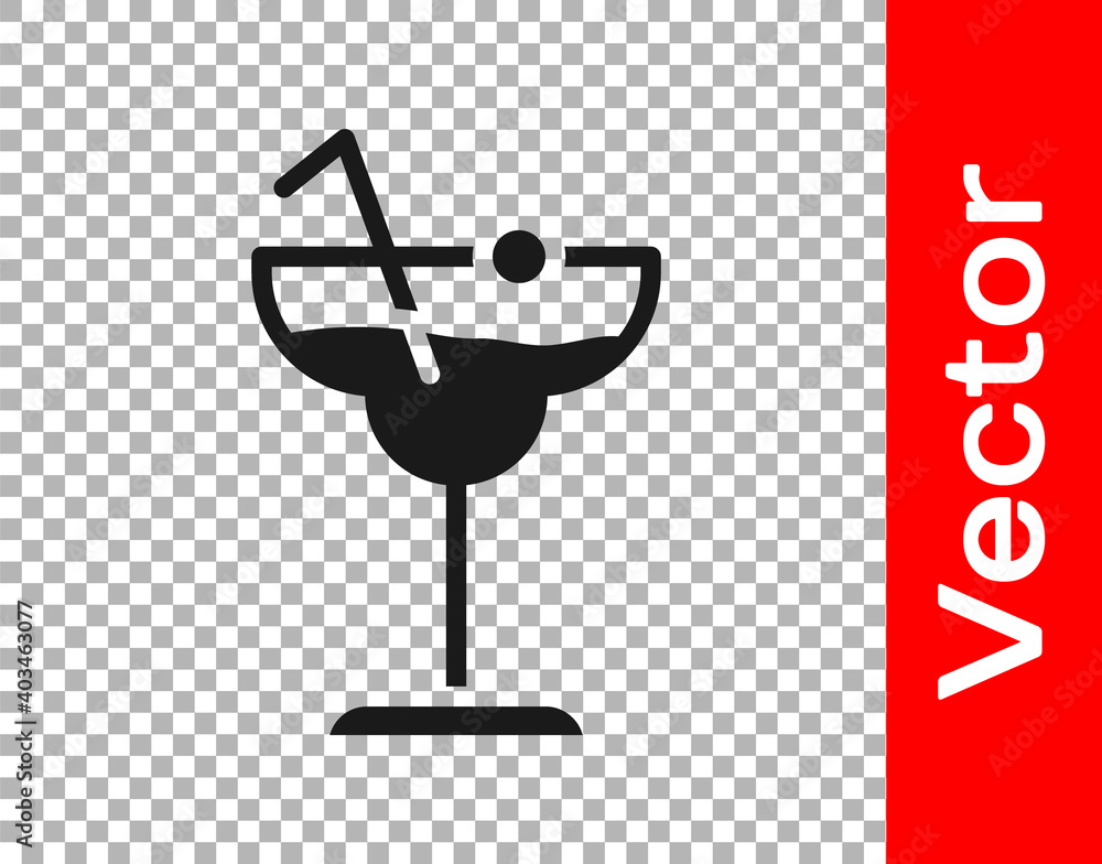 Black Cocktail and alcohol drink icon isolated on transparent background. Vector. Black Cocktail and alcohol drink icon isolated on transparent background. Vector.