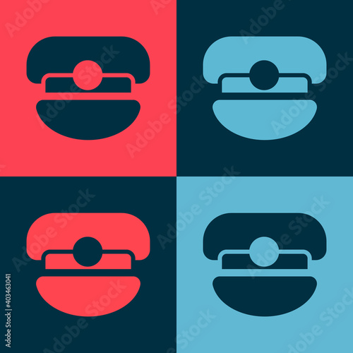 Pop art Captain hat icon isolated on color background. Vector.