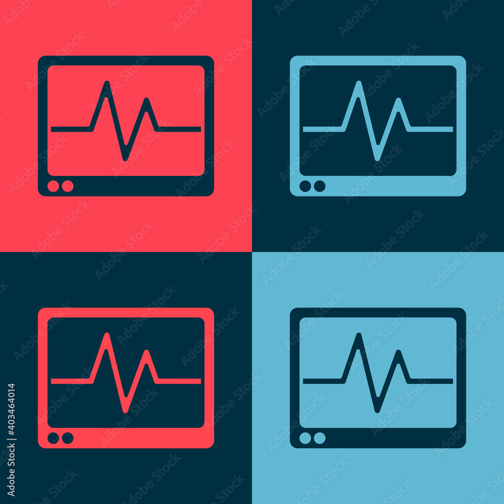 Pop art Computer monitor with cardiogram icon isolated on color background. Monitoring icon. ECG monitor with heart beat hand drawn. Vector. Pop art Computer monitor with cardiogram icon isolated on color background. Monitoring icon. ECG monitor with heart beat hand drawn. Vector.
