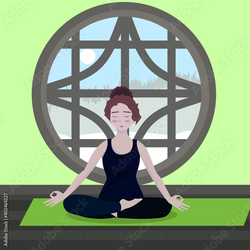yoga woman in lotus position