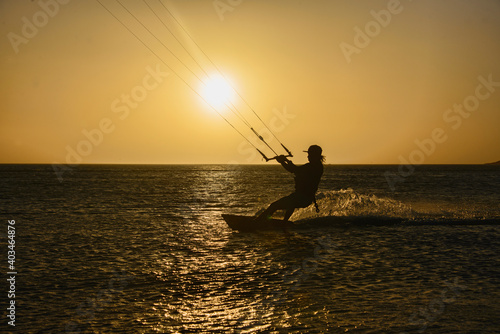 Silhouette of a kitesurfer - Sunset Kitesurfing in Cabo de la Vela, Guajira, Colombia