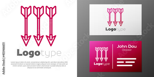 Logotype line Crossed arrows icon isolated on white background. Logo design template element. Vector.