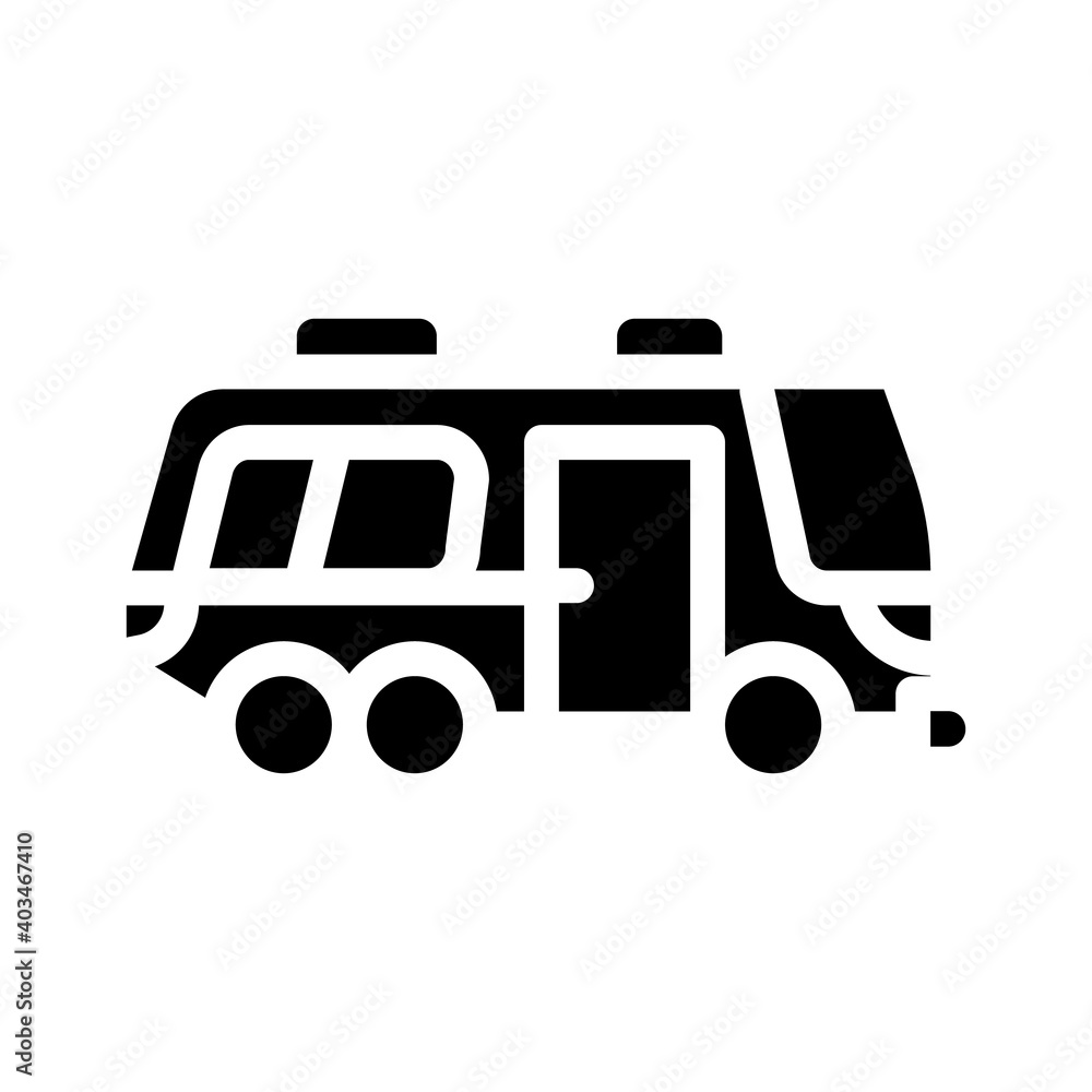 bus home on wheels glyph icon vector illustration bus home on wheels glyph icon vector illustration