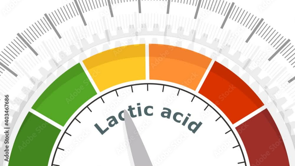 Scale with arrow. The lactic acid measuring device. Sign tachometer, speedometer, indicator. Scale with arrow. The lactic acid measuring device. Sign tachometer, speedometer, indicator.