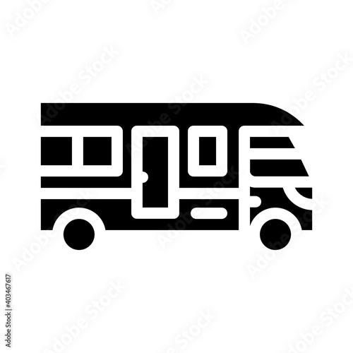 truck house on wheels glyph icon vector illustration