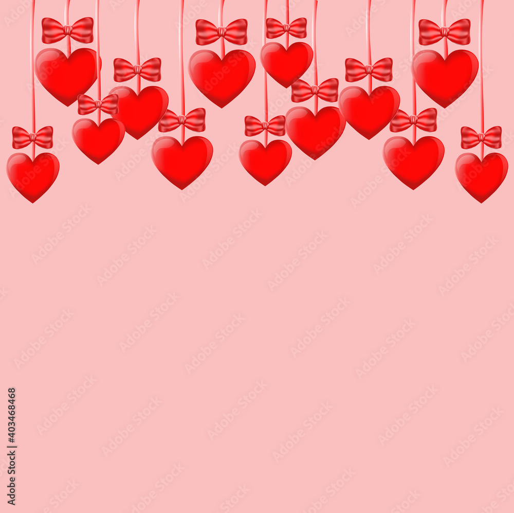 Valentine's Day. Background with heart template. Wallpapers, flyers, invitations, posters, brochures, banners.