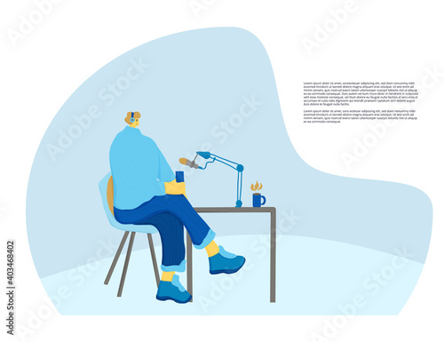 People sitting in the chair. Vector person.