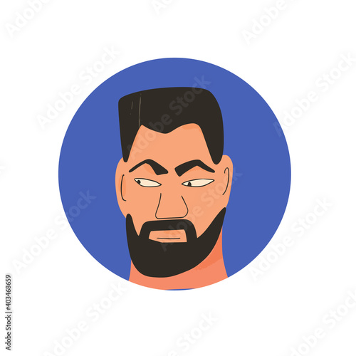 Man vector avatar icons. Face of male person. photo