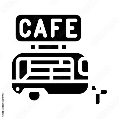 cafe trailer glyph icon vector illustration black
