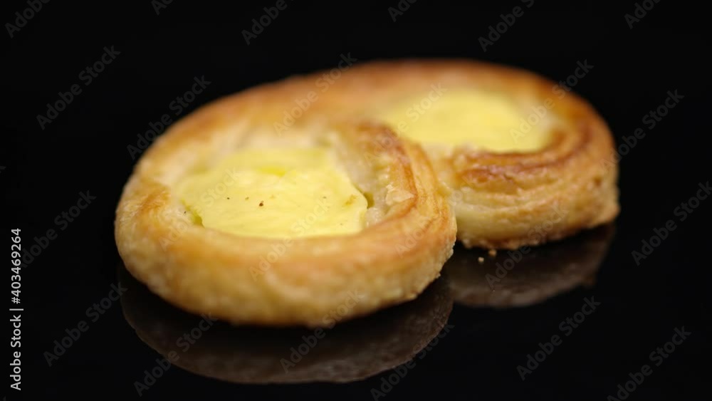Sweet Pastry - pretzel with vanilla pudding Sweet Pastry - pretzel with vanilla pudding