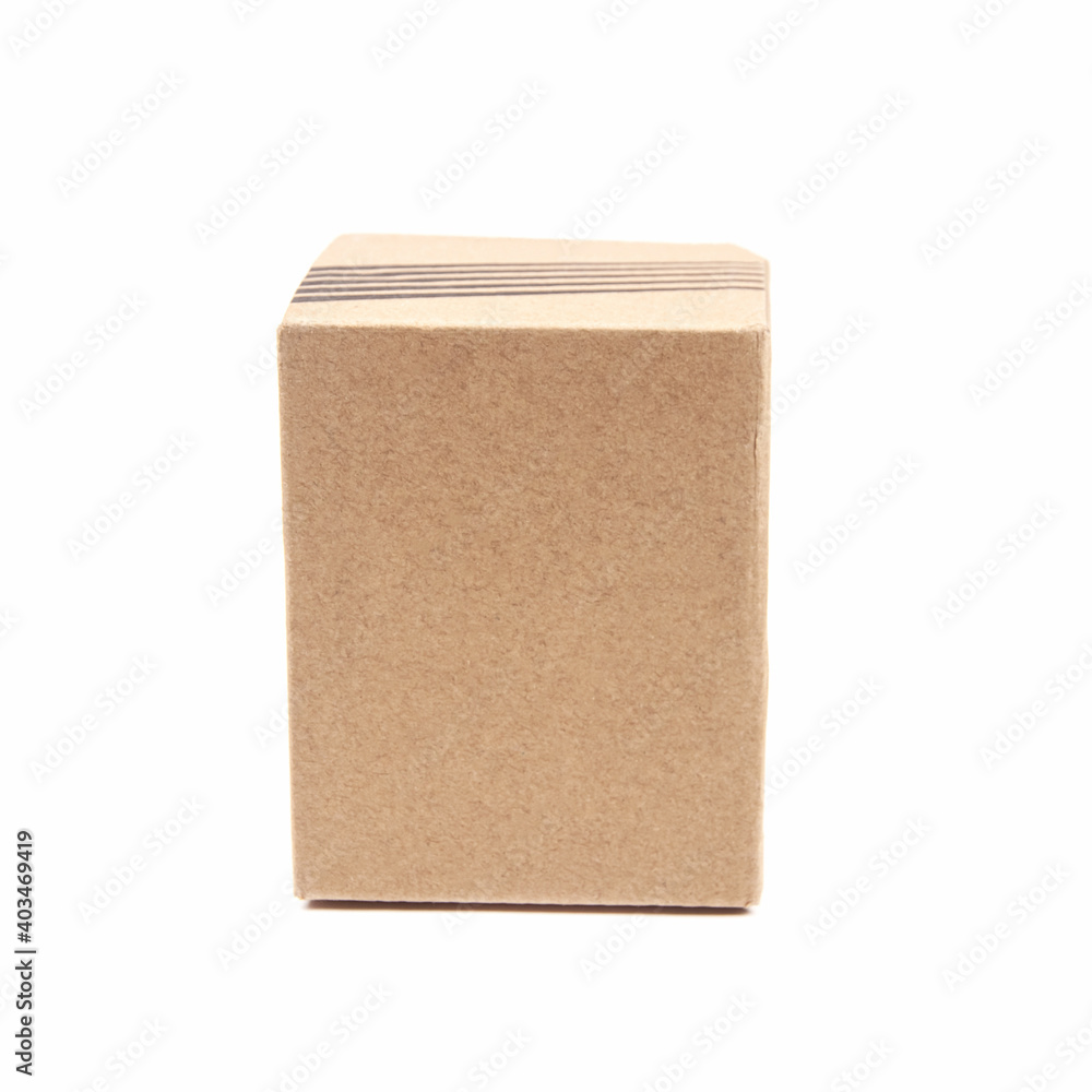 Square cardboard box isolated on white background Square cardboard box isolated on white background