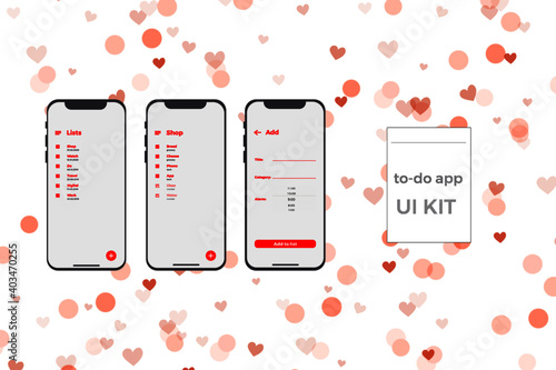 To do app mobile ui kit design template.