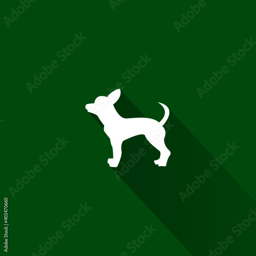 Perro blanco sobre fondo verde