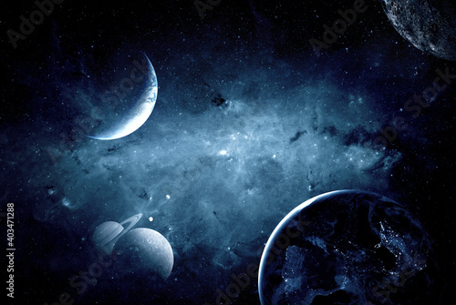 Fototapeta Naklejka Na Ścianę i Meble -  Planets in outer space. Elements of this image furnished by NASA