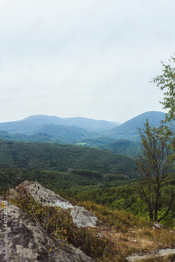 Landscape view on hills