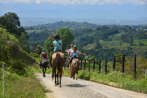 Horse riding in the Carretera "coffee zone" Filandia, Colombia