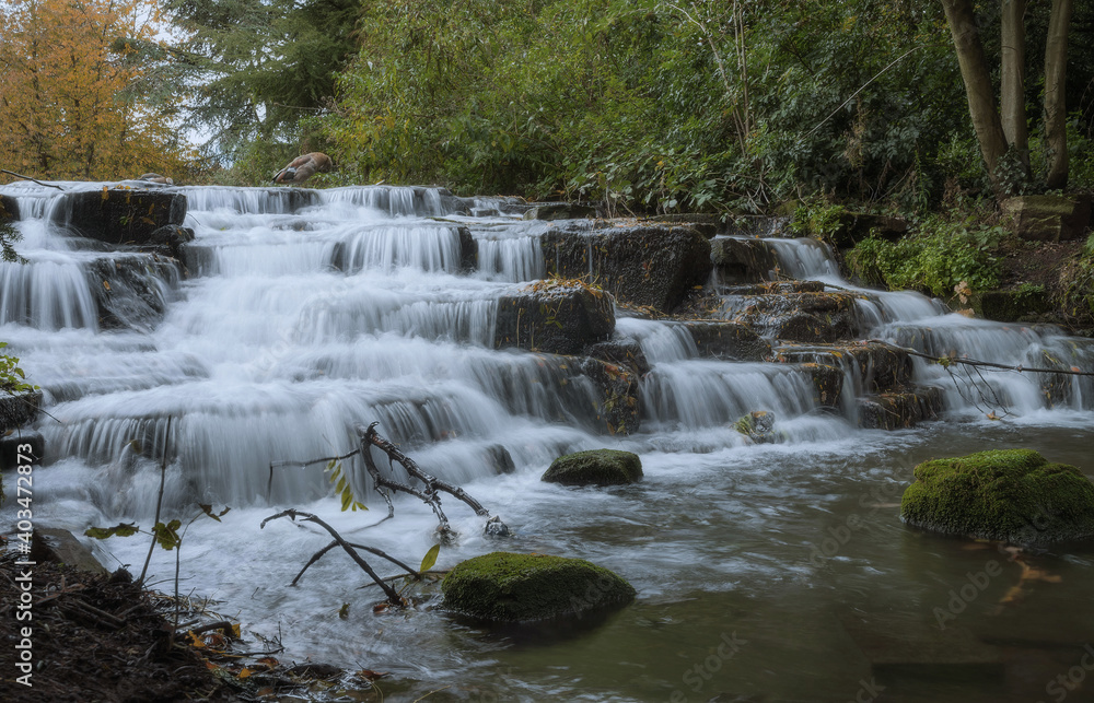 Waterfall in the forest horizontal