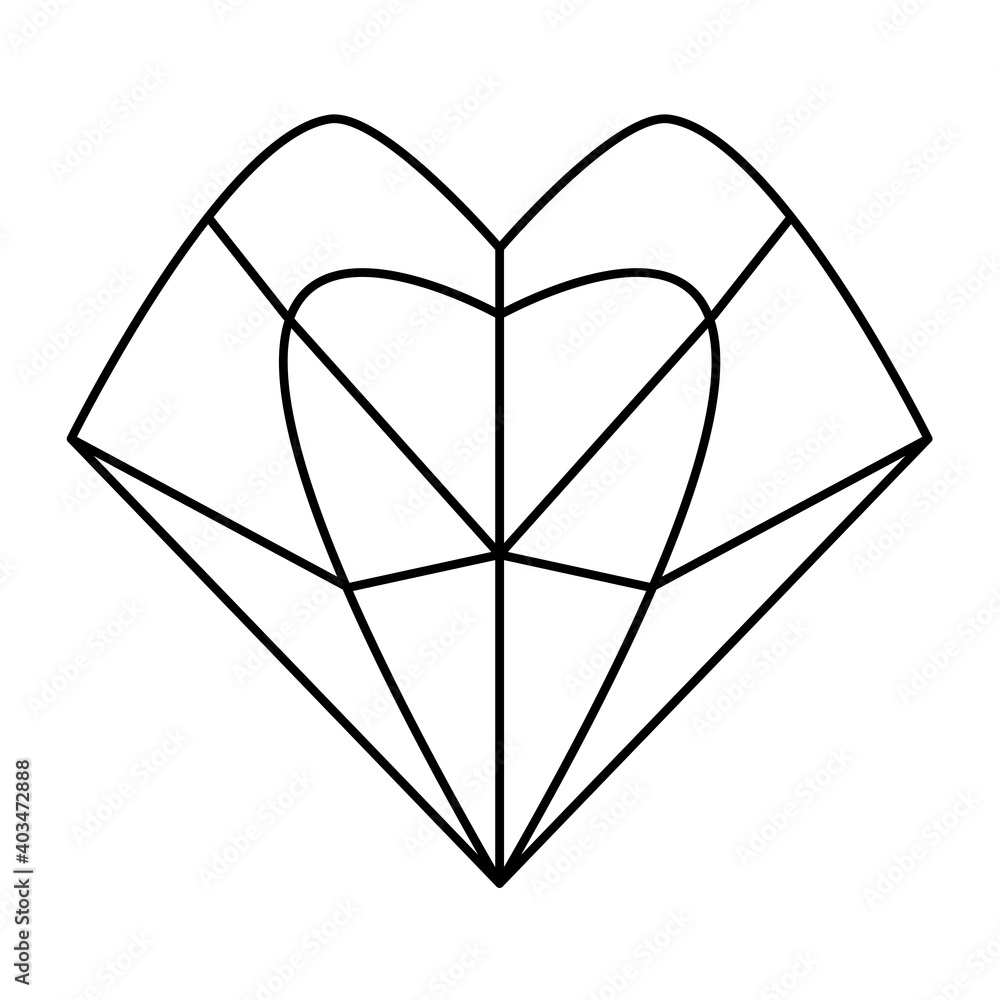 Heart In Line Style Sketch Of Love With Heart Drawing For Valentine Day  Hand Drawn Shape For Wedding Doodle Symbol Outline Card Minimalist Art  Continuous Graphic Tattoo Design Icon Vector Stock Illustration -