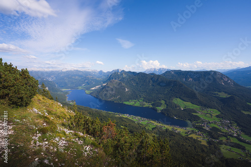View of Lake Altaussee from Mount Trisselwand, Austria.