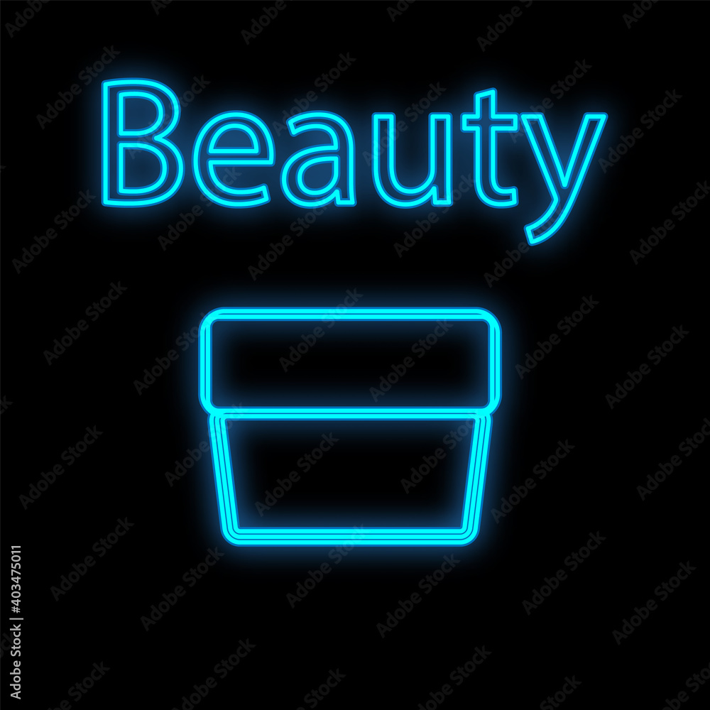 a cup for storing makeup brushes. blue neon, on a black matte background. packaging for the convenience of makeup artists. holder for makeup brushes. illustration a cup for storing makeup brushes. blue neon, on a black matte background. packaging for the convenience of makeup artists. holder for makeup brushes. illustration