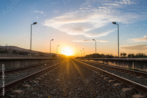 Railway and sunset