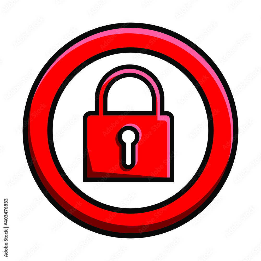 Icon lock security protection 3d outlines Icon lock security protection 3d outlines
