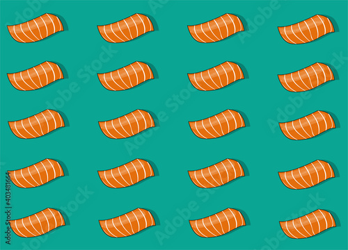Salmon sushi tasty set pattern