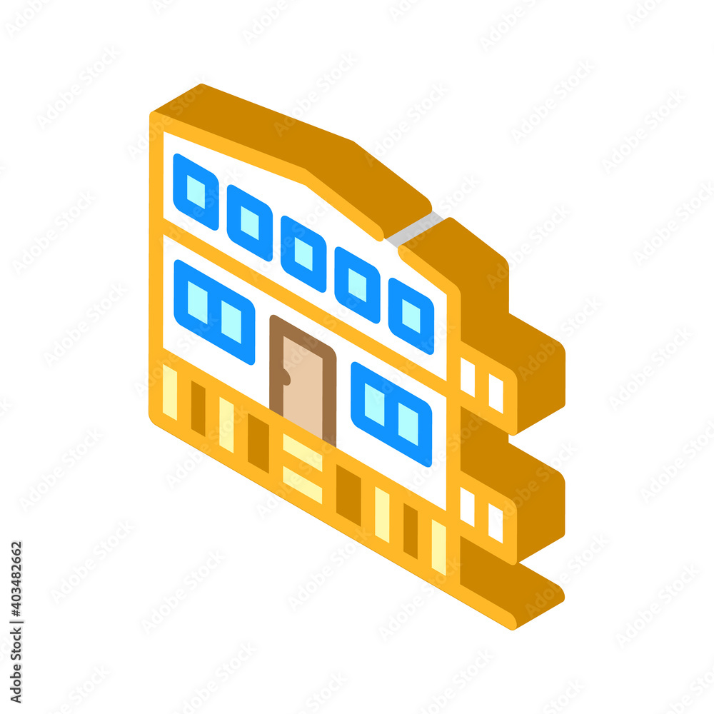 mobile house on stilts isometric icon vector illustration