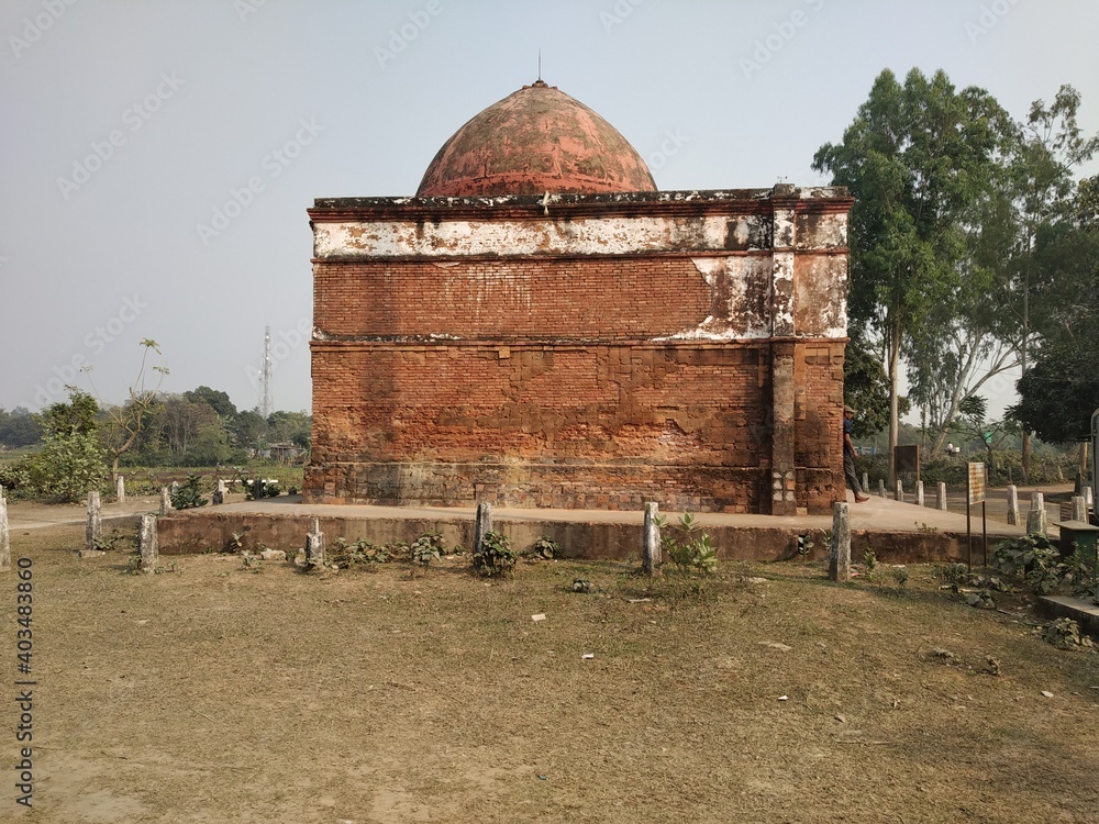 Interior and exterior design of old bricks made temple near at Bindole, Raiganj, West Bengal , India. Interior and exterior design of old bricks made temple near at Bindole, Raiganj, West Bengal , India.