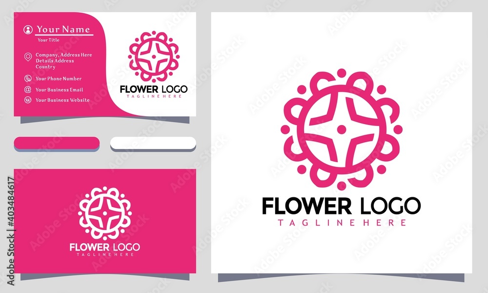 Flower logo vector, Beauty Flowers logo design, modern logo, Logo Designs Vector Illustration Template