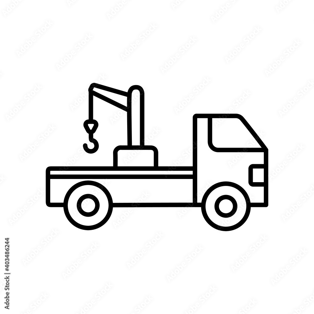 forklift truck vehicle line icon