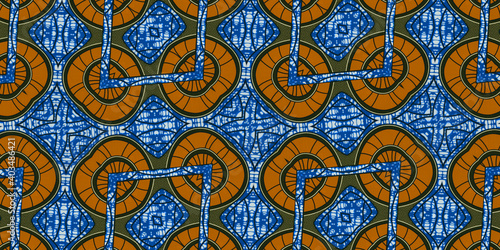 Obraz na płótnie Colorful African fabric – Seamless and textured pattern, cotton, photo