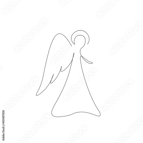 Christmas angel background, vector illustration