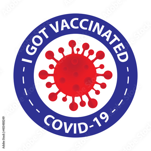 I got vaccinated covid-19, vector illustration