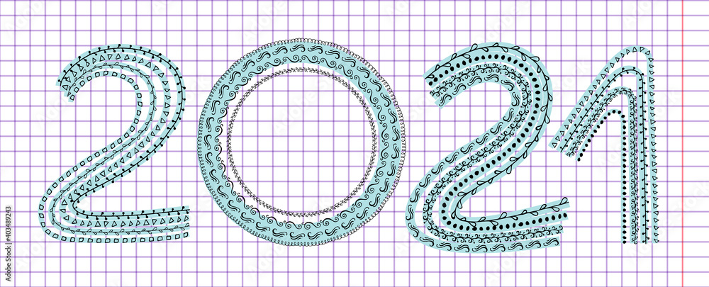 2021 Made with Vector Doodle Decorative Brushes or Borders 2021 Made with Vector Doodle Decorative Brushes or Borders