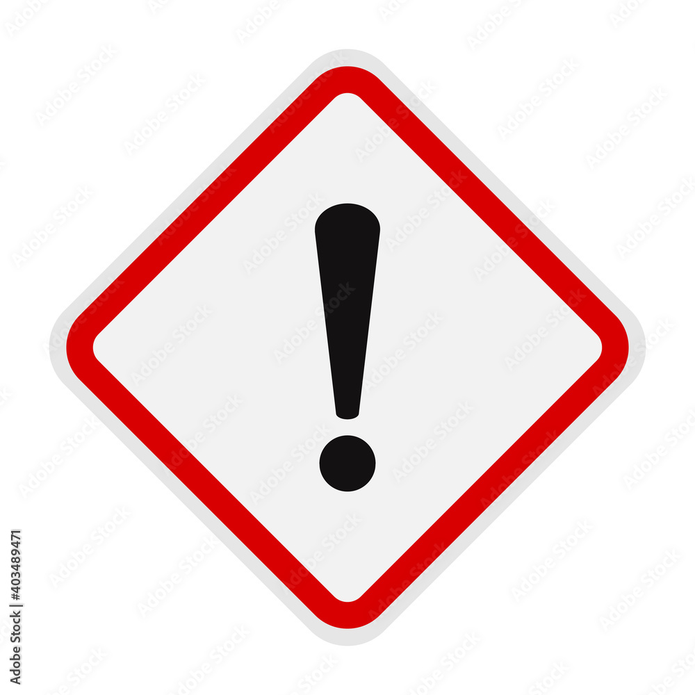 the exclamation point ! hazard warning sign the exclamation point ! hazard warning sign