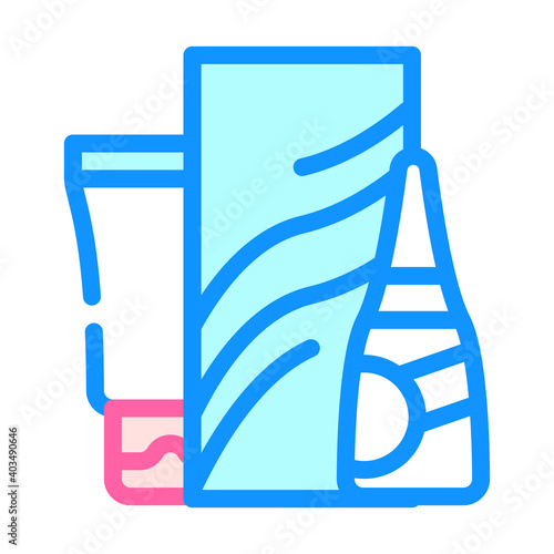 perm and hair straighteners color icon vector illustration