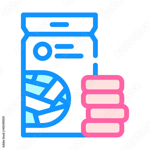 beeswax disks color icon vector illustration color