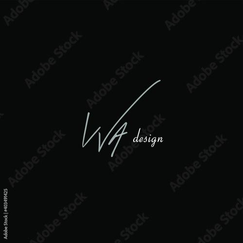 WA handwritten logo for identity