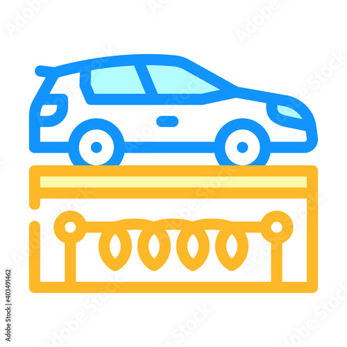 wireless charger for electric car color icon vector illustration