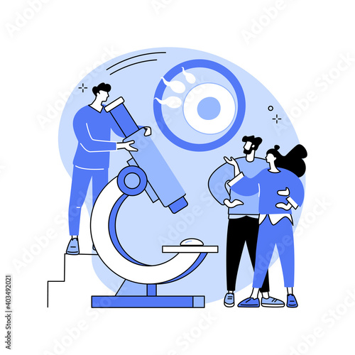 Infertility diagnosis abstract concept vector illustration. Female infertility causes, male reproductive dysfunction diagnosis, sterility medical examination, family planning abstract metaphor.