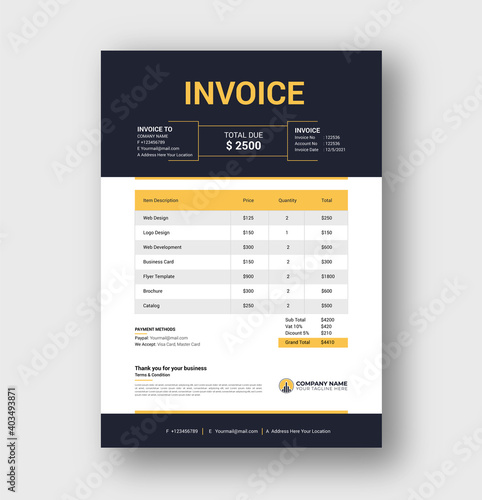 Business invoice form template and Invoicing quotes Template