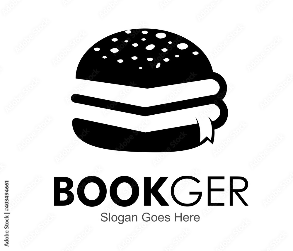 bookger logo design concept stock vector bookger logo design concept stock vector