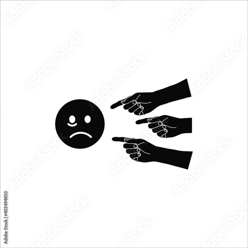 Social bullying icon. Harassment, social abuse and violence on white background