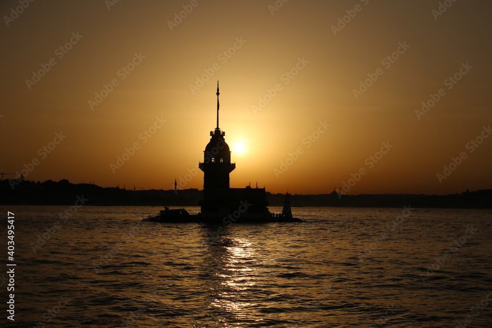 Wonderful Sunset Istanbul Maiden's Tower