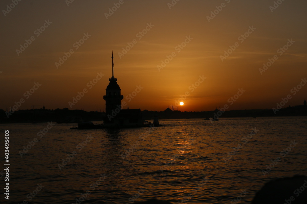 Wonderful Sunset Istanbul Maiden's Tower